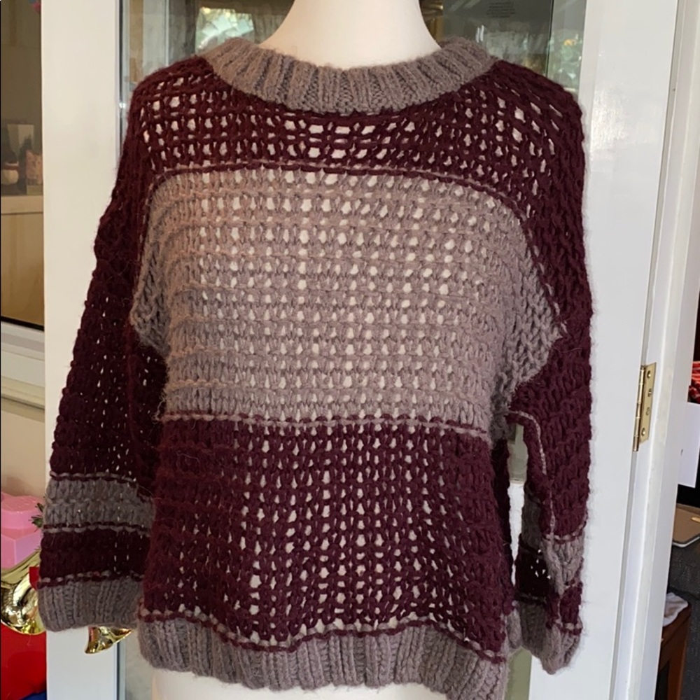 Free People striped Oversized Sweater